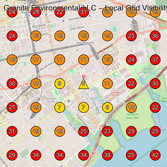 Granite Environmental LLC GeoGrid visibility map for Concrete Contractor in Queens
